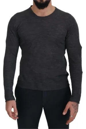 Costume National Truien, Heren, Grijs, M, Grijze Crewneck Pullover Trui voor Heren