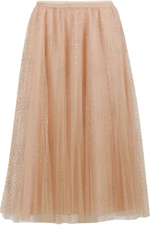 RED Valentino Rokken, Dames, , S, Tule, Nude Polka Dot Midi Rok