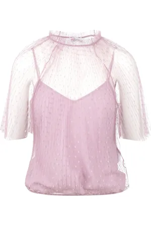 RED Valentino Blouses & Shirts, Dames, Roze, M, Tule, Lila Tule Blouse