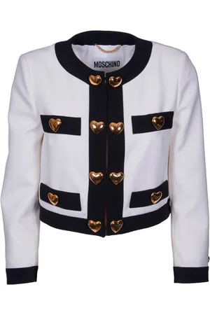 Moschino Jassen, Dames, Wit, M, Upgrade je garderobe met deze blazer