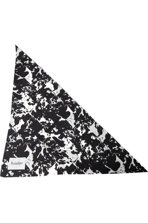 Rodebjer Accessoires, Dames, Zwart, ONE Size, Satijn, Abstract Driehoekig Logo Sjaal