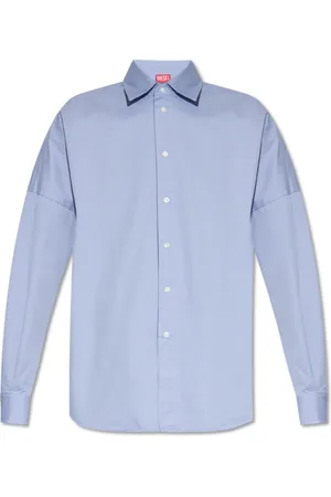 Diesel Overhemden, Heren, Blauw, S, Katoen, S-Limo-Logo Shirt