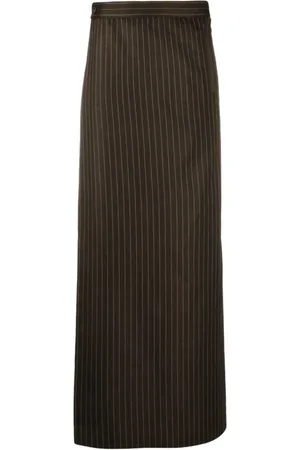 Jean Paul Gaultier Rokken, Dames, Bruin, S, Wol, Stijlvolle Koffiebruine Maxi Rok