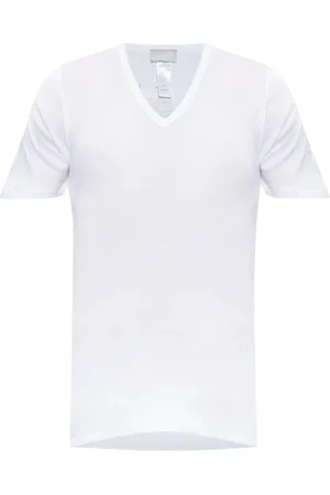 Hanro Tops, Heren, Wit, M, Katoen, Katoenen T-shirt
