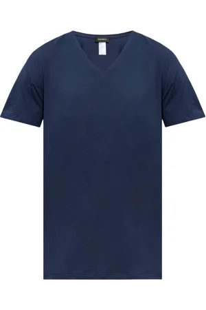 Hanro Tops, Heren, Blauw, L, Katoen, Katoenen T-shirt