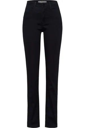 Brax Broeken, Dames, Blauw, 2Xl, Katoen, Mary Satin Five-Pocket Broek
