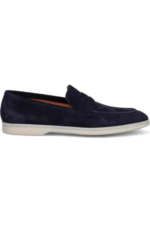 Fabi Schoenen, Heren, Blauw, 45 EU, Suède, Blauwe Platte Schoenen van Suède