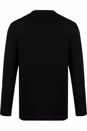 Tom Ford Tops, Heren, Zwart, M, Katoen, Zwarte Henley katoenen stretch jersey