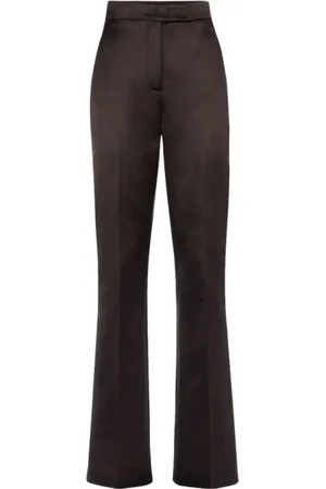 Fendi Broeken, Dames, Bruin, M, Satijn, Satijnen Broek