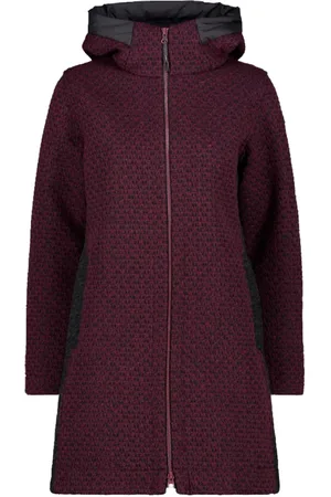 CMP Jassen, Dames, Roze, L, Wol, Roze Wooltech Jas met Jacquard Effect