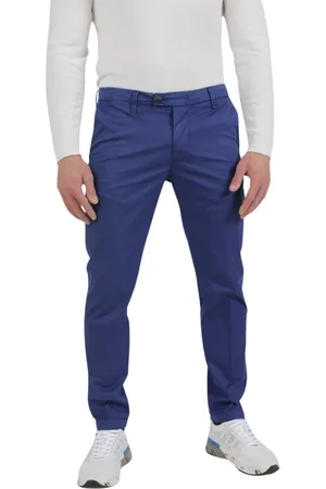RE-HASH Broeken, Heren, Blauw, W36, Mucha 10 Chinos met omgeslagen zoom