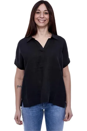 ALPHA STUDIO Blouses & Shirts, Dames, Zwart, L, Dames Jersey Polo
