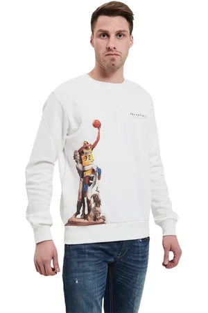 Throwback. Sweatshirts & Hoodies, Heren, Wit, M, Stijlvolle Fleece Trui