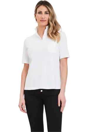 Gran Sasso Tops, Dames, Wit, S, Polo Shirt met Zak