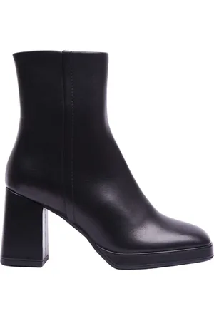 Bervicato Schoenen, Dames, Zwart, 36 EU, Leer, Leren Enkellaarsje