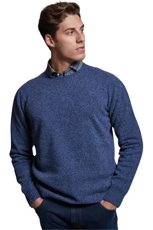 ALTEA Truien, Heren, Blauw, M, Melange Hammer Mouwloze Crewneck