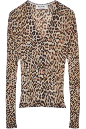 Blugirl Truien, Dames, Bruin, L, Stijlvolle Cardigan voor Vrouwen