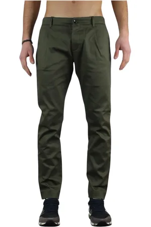 Nine In The Morning Broeken, Heren, Groen, S, Geplooide Chino Broek voor Mannen