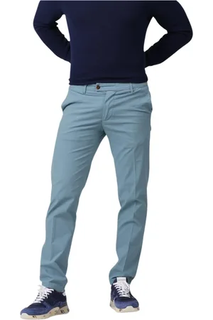 RE-HASH Broeken, Heren, Blauw, W38, Mucha 10 Chinos met Omgeslagen Zoom