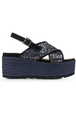 Espadrilles Schoenen, Dames, Blauw, 40 EU, Glitter Instappers