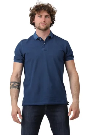 Gran Sasso Tops, Heren, Blauw, S, Heren Polo Tennisshirt