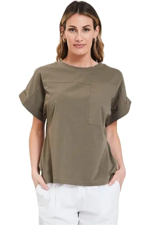 ALPHA STUDIO Tops, Dames, Groen, S, Giro Zak T-Shirt