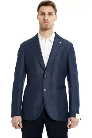 LUIGI BIANCHI MANTOVA Jassen, Heren, Blauw, L, Stijlvolle Jas