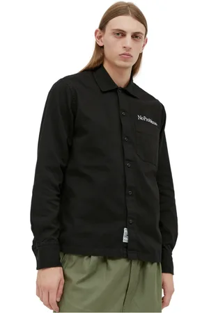 ARIES Overhemden, Heren, Zwart, S, Katoen, Langarmshirt met grafische print