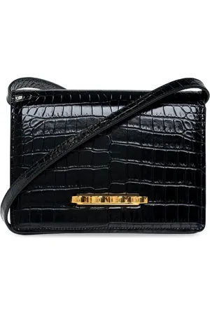 Alexander McQueen Tassen, Dames, Zwart, ONE Size, Leer, Zwarte Four Ring Crossbody Tas