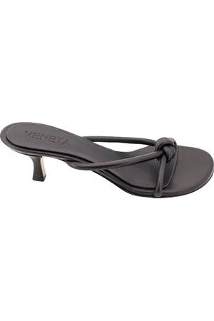 Bottega Veneta Schoenen, Dames, Zwart, 36 1/2 EU, Leer, Heeled Mules