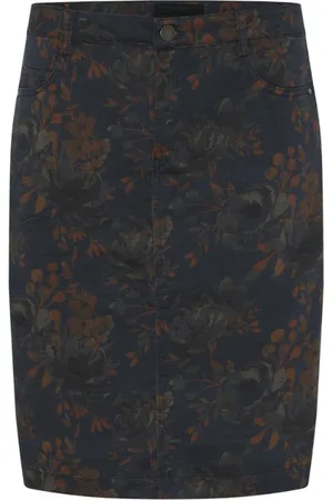 C.ro Rokken, Dames, Bruin, XL, Polyester, Bloemenprint Rok