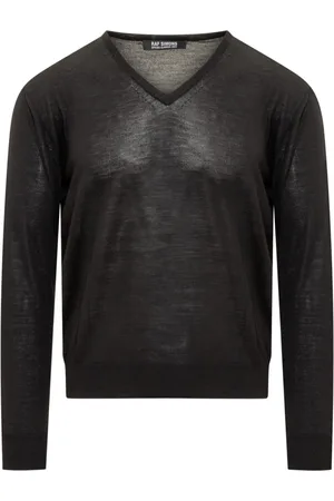 RAF SIMONS Truien, Heren, Zwart, M, V-neck Truien