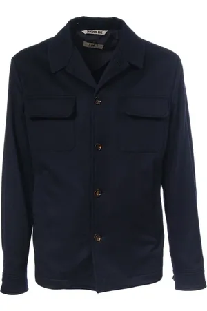 Kired Jassen, Heren, Blauw, L, Wol, Overhemdjasje van zuivere wol