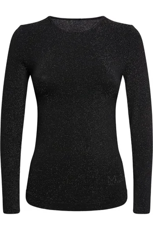 MVP Wardrobe Truien, Dames, Zwart, L, Wol, Metallic Top Lange Mouwen