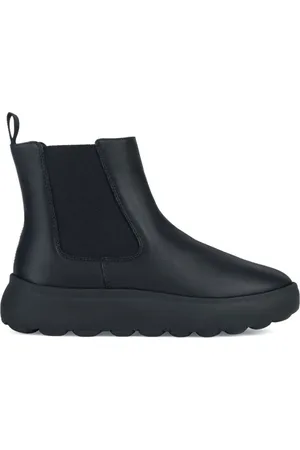 Geox Schoenen, Dames, Zwart, 36 EU, Leer, Zwarte Enkellaarsjes voor Dames