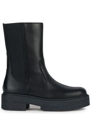 Geox Schoenen, Dames, Zwart, 38 EU, Leer, Zwarte Spherica EC7 Enkellaarsjes
