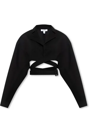Alaïa Blouses & Shirts, Dames, Zwart, S, Wol, Geknipt shirt