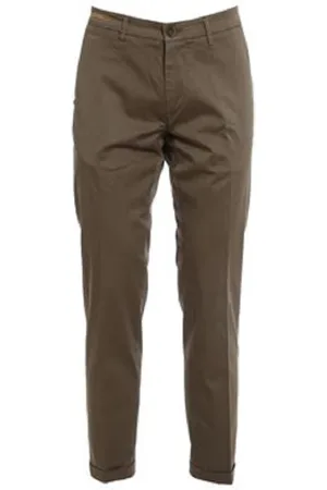 RE-HASH Broeken, Heren, Bruin, W34, Katoen, Beige Herenbroek, Ss 22 Collectie
