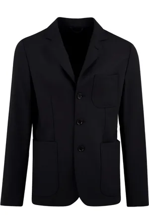 Aspesi Jassen, Heren, Blauw, XL, Blauwe Jassen met Voorknoopsluiting