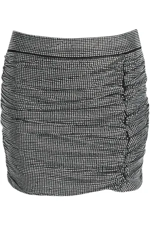 Pinko Rokken, Dames, Grijs, M, Polyester, Glanzende Geplooide Minirok