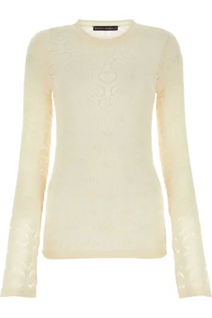 Marco Rambaldi Truien, Dames, Wit, S, Elegante Ivoor Kant Top