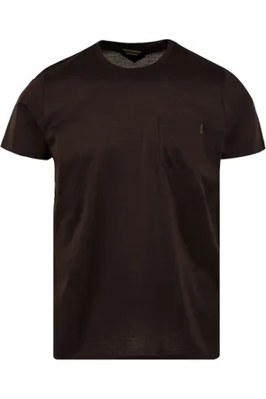 MOORER Tops, Heren, Bruin, 2Xl, Katoen, Bruine T-shirts en Polos