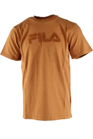 Fila Tops, Heren, Bruin, M, Katoen, Heren Bruine Katoenen T-shirt