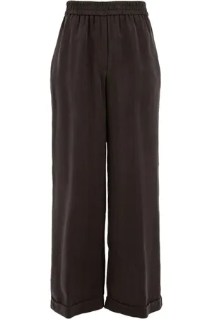 Beatrice B Broeken, Dames, Bruin, M, Cupro Broek voor Dames