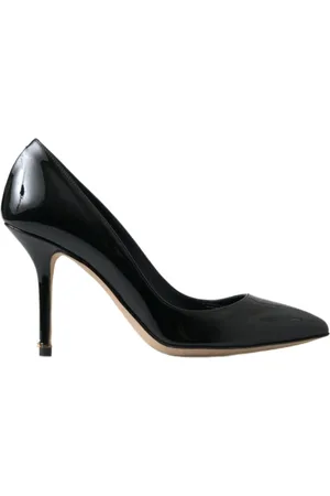 Dolce & Gabbana Schoenen, Dames, Zwart, 35 1/2 EU, Leer, Prachtige Zwarte Leren Hoge Hakken
