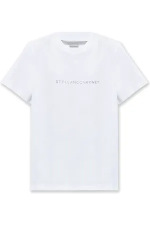 Stella McCartney Tops, Dames, Wit, M, Katoen, T-shirt met Logo