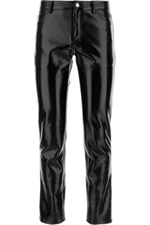 Courrèges Jeans, Heren, Zwart, M, Katoen, Zwarte Vinyl Broek