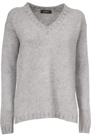 Gran Sasso Truien, Dames, Grijs, XL, Kasjmier, Dames Pure Cashmere Trui