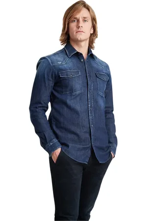 Dondup Overhemden, Heren, Blauw, S, Denim, Denim Overhemd
