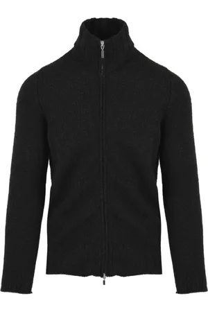 FILIPPO DE LAURENTIIS Truien, Heren, Zwart, M, Sweater met volledige rits in flesgroen